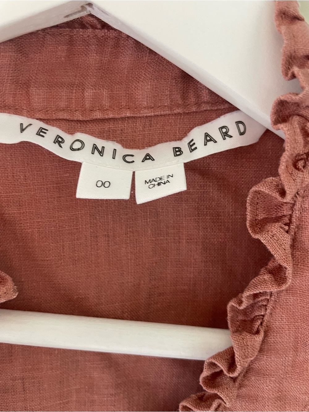 Veronica Beard Ruffle-Trim Blouse in Dusty Rose - Picture 3 of 4